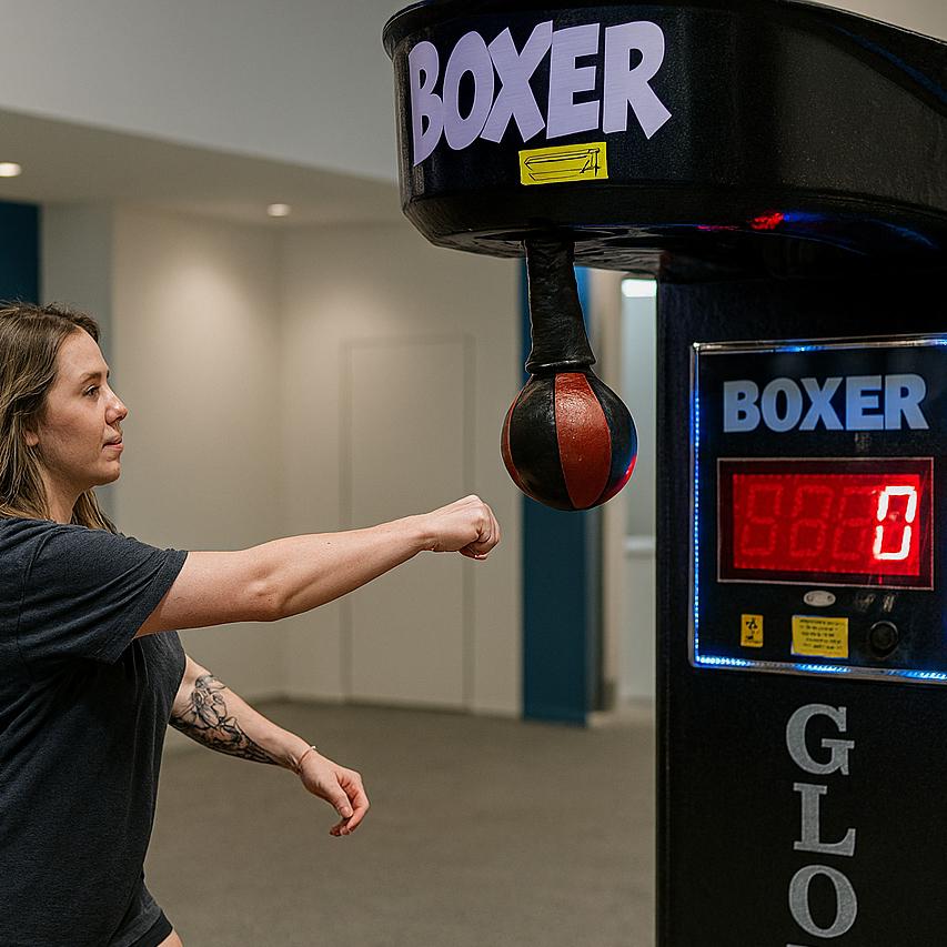 EXPLORE BOXING MACHINE FROM MIRROR BOOTH EVENT SERVICES L.L.C, PROVIDING TOP EVENT SERVICES IN DUBAI.